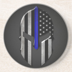 Molon Labe Thin Blue Line Getränkeuntersetzer