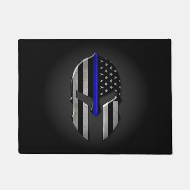 Molon Labe verdünnen Blue Line Fußmatte (Vorderseite)