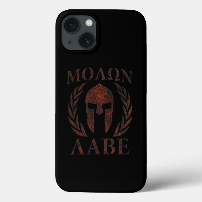 Molon Labe Warrior Laurels Iron Mask Case-Mate iPhone Hülle (Rückseite)