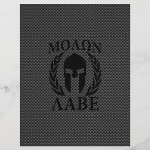 Molon Labe Warrior Laurels über schwarzen Kohlenst Flyer