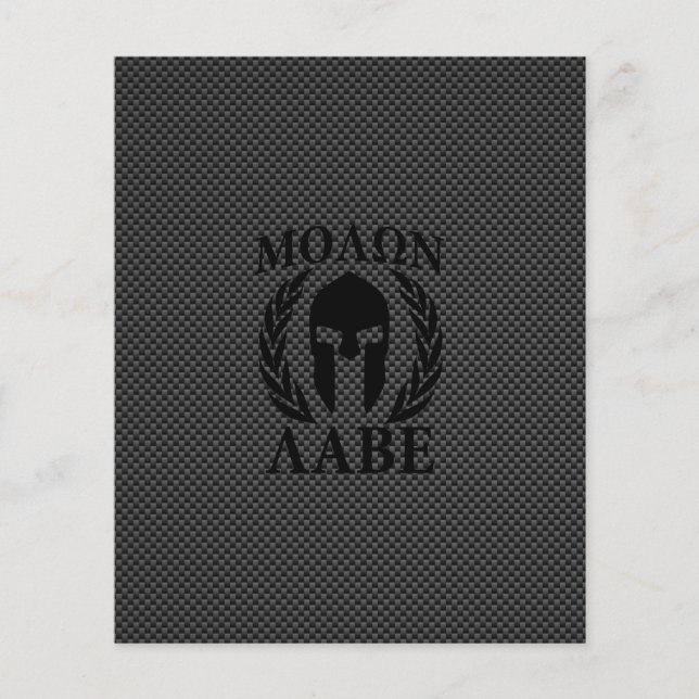 Molon Labe Warrior Laurels über schwarzen Kohlenst Flyer (Vorne)