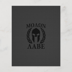 Molon Labe Warrior Laurels über schwarzen Kohlenst Flyer