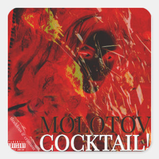 MOLOTOV-COCKTAIL! QUADRATISCHER AUFKLEBER