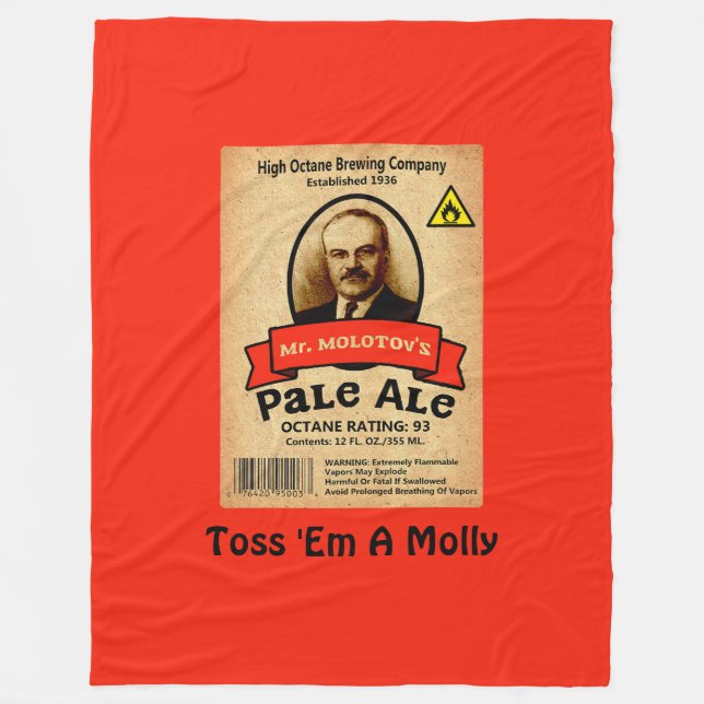 Molotovs Etikett für bleifreie Ale Fleecedecke (Vorderseite)