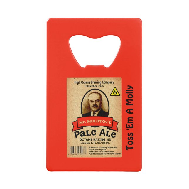 Molotovs Etikett für bleifreie Ale Geldbeutel Flaschenöffner (Vorderseite)