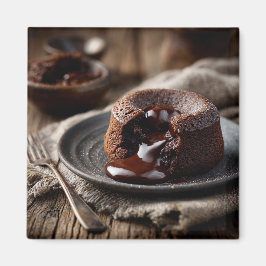 Molten Chocolate Lava Dessert Art Magnet