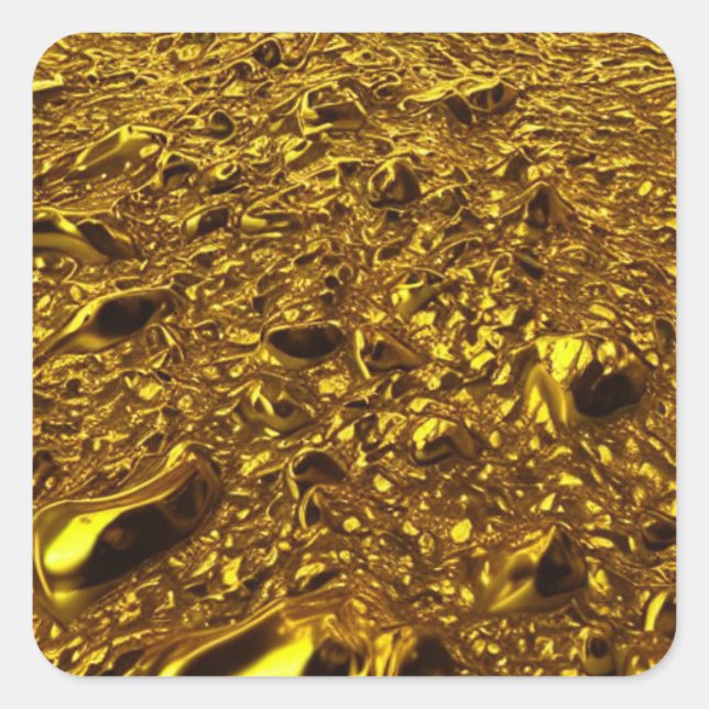 Molten Gold Quadratischer Aufkleber (Vorderseite)