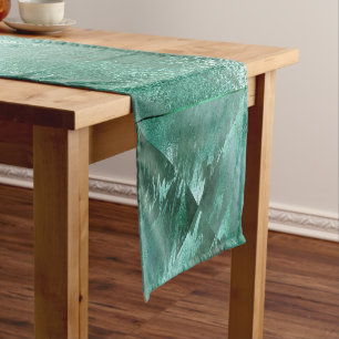 Molten Jade   Smarald Green Luxury Marble Kurzer Tischläufer