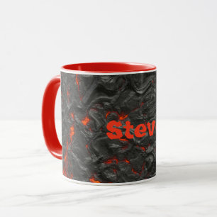 Molten Lava Vulkan schwarz und rot Tasse