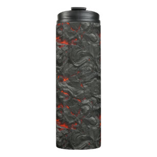 Molten Lava Vulkan schwarz und rot Thermosbecher