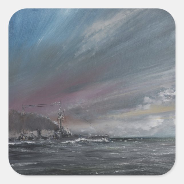 Moltke Jutland 1916. 2014 Quadratischer Aufkleber (Vorderseite)