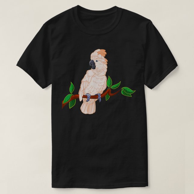 Moluccan Cockatoo auf einer Branche T-Shirt (Design vorne)