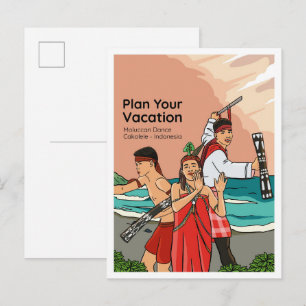 Molukkischer Tanz Cakalele Indonesien Reise Postkarte