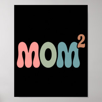 Mom2 Mutti im Quadrat Mutter von Zwillingen Mama M Poster