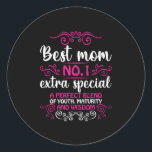 Mom Art Best Mom Number One Runder Aufkleber<br><div class="desc">Mom Art Best Mom Number One</div>