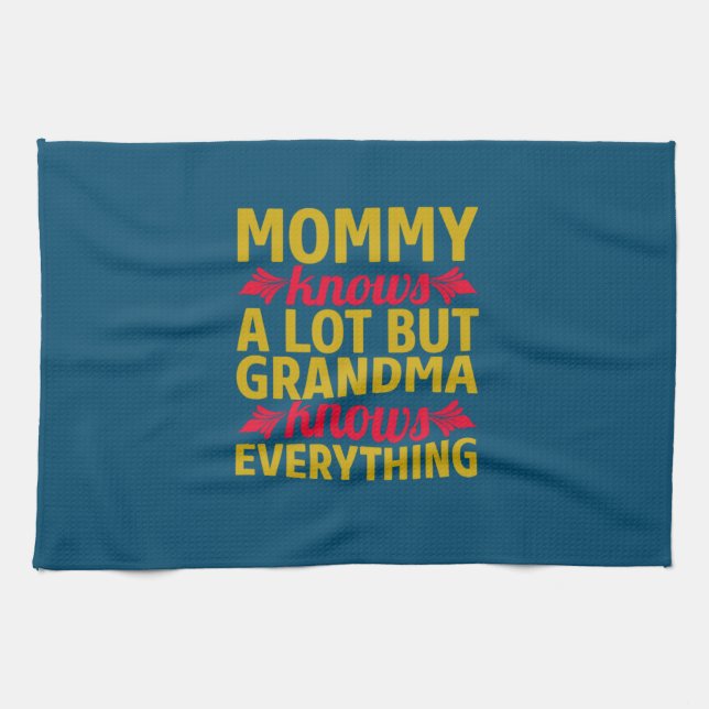 Mom Art Grandma Knows Everything Geschirrtuch (Horizontal)