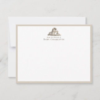 Mom & Baby Zebra Nursery Note Card – Personalized Mitteilungskarte