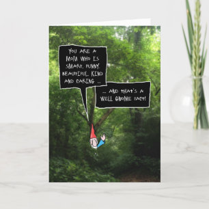 Mom Birthday, Humorous Gnome in Forest Karte