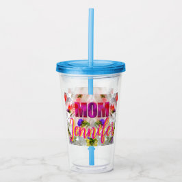 'Mom-Boss-Fire' – Diseño floral en cubos Acryltrinkbecher