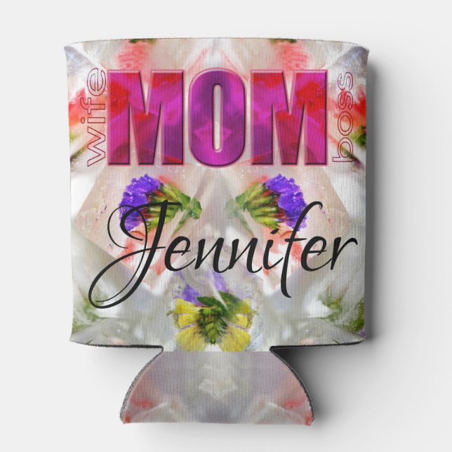  'Mom-Boss-Fire' – Diseño floral en cubos  Dosenkühler (Rückseite)