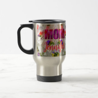 'Mom-Boss-Fire' – Diseño floral en cubos  Reisebecher