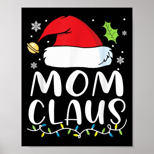Mom Claus Christmas Lights Pajama Xmas Family Matc Poster (Vorne)