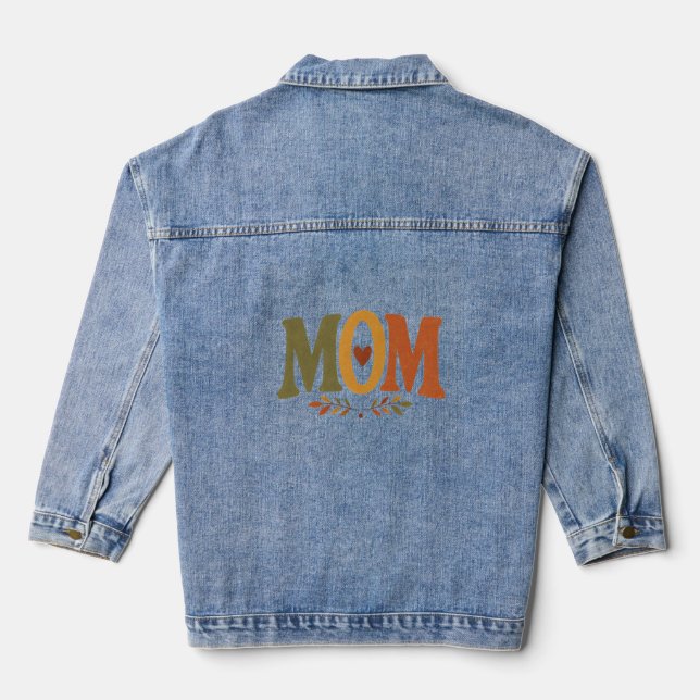 MOM Cozy Fall Herbst Mutterschaft Jeansjacke (Rückseite)