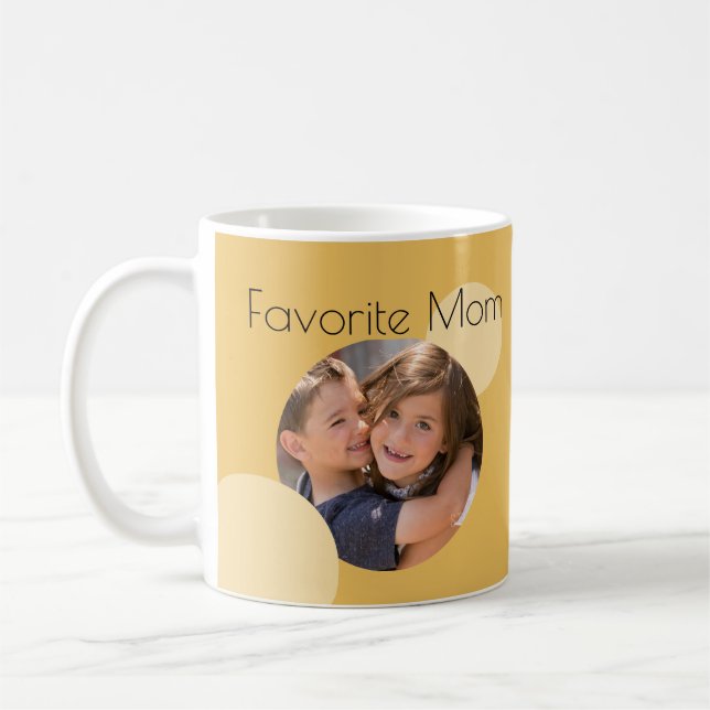 Mom Custom Fotos Yellow Dots Coffee Mug Kaffeetasse (Links)