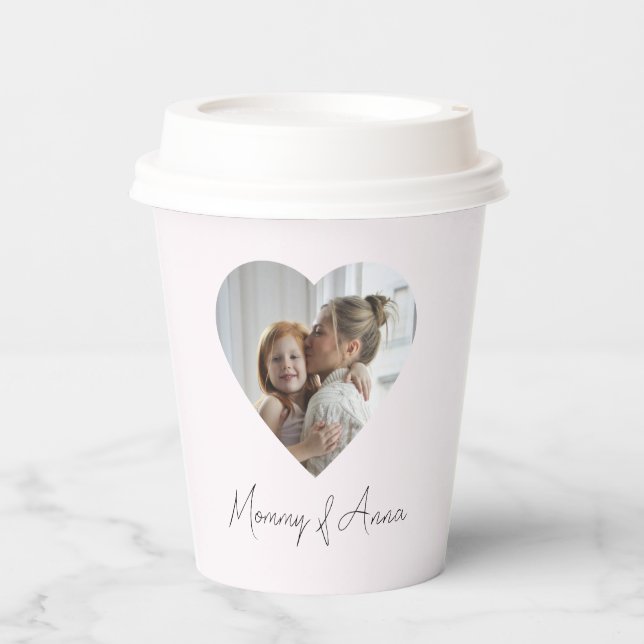 Mom Custom Name & Photo | Paper Cups Pappbecher (Vorderseite)