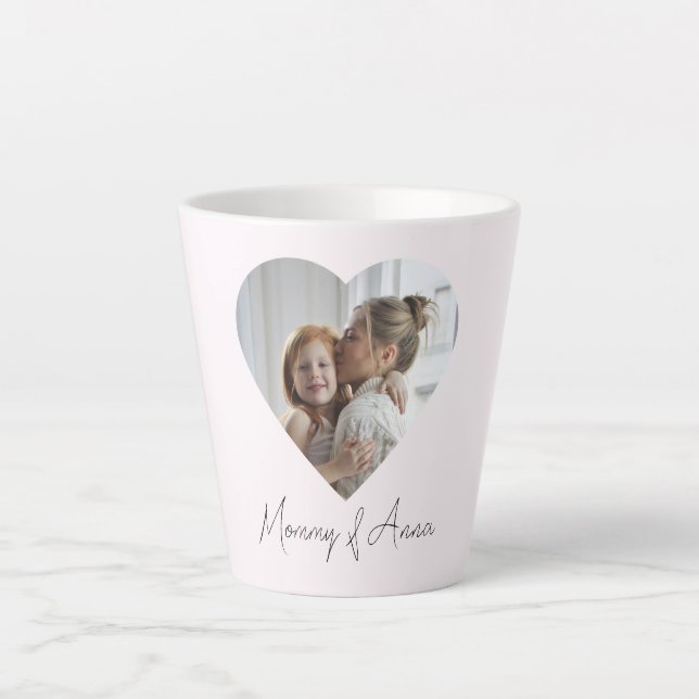 Mom Custom Name & Photo | Personalized Lattee Mug Milchtasse (Vorderseite)