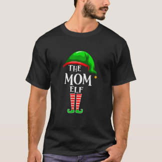 Mom Elf Matching Family Funny Christmas Party Paja T-Shirt