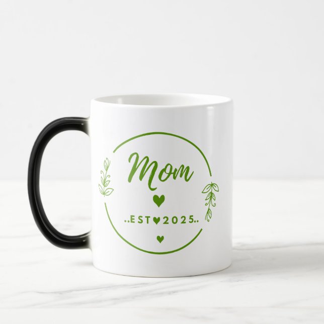 Mom Est. 2025 mug-New Mom Gift -Mother Gift  Verwandlungstasse (Links)