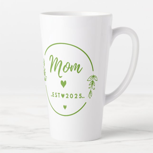 Mom Est . 2025 T-Shirt-New Mom Gift- Mother Shirt Milchtasse (Rechts)