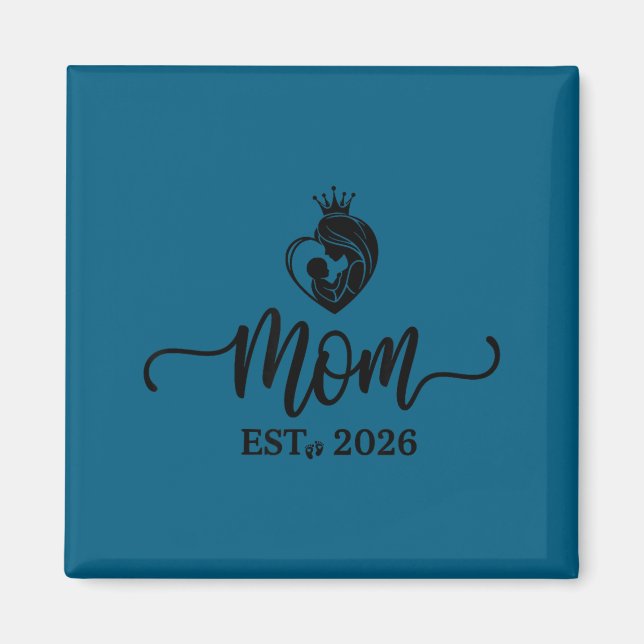 Mom Est 2026 Shirt New Moms Dads Matching Mother T Magnet (Vorne)