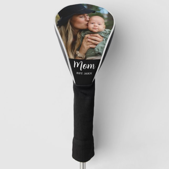 Mom Est. Script Photo  Golf Headcover (Vorderseite)
