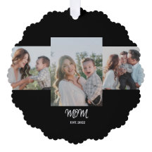 Mom Established, 3-Photo Ornament Card