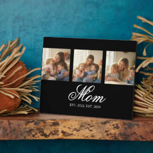 Mom Established Black Elegant Script 3 Foto Fotoplatte