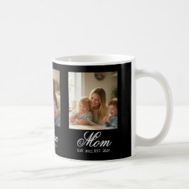 Mom Established Black Elegant Script 3 Photo Kaffeetasse