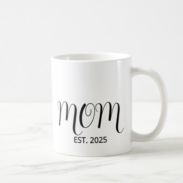 Mom Established Black Scrip New Mom Gift  Kaffeetasse (Rechts)