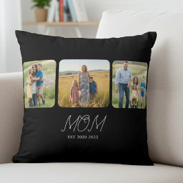 Mom Established Black Script 3 Photo   Kissen