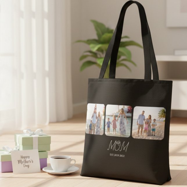 Mom Established Black Script 3 Photo  Tote Bag (Von Creator hochgeladen)