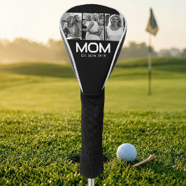 Mom Established Bold Black 3 Photo Golf Headcover