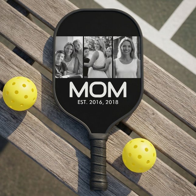 Mom Established Bold Black 3 Photo  Pickleball Schläger (Von Creator hochgeladen)
