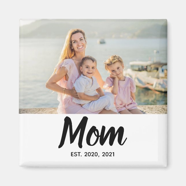 Mom Established Date Mother's Day Photo Magnet (Vorne)
