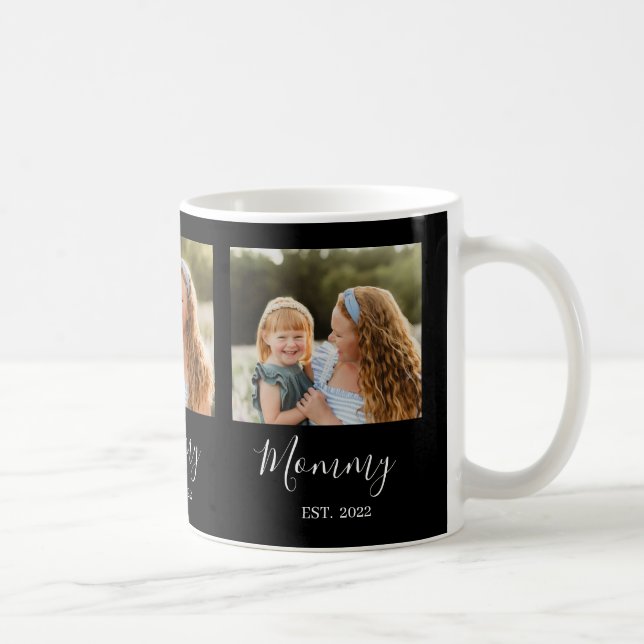 Mom Established Elegant 3 Photo Script Black Kaffeetasse (Rechts)