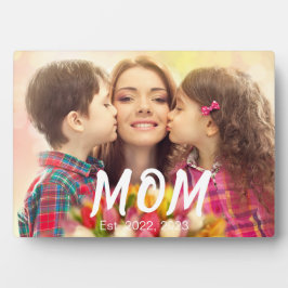 Mom Established Elegant Bold Font Black Photo Fotoplatte