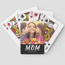 Mom Established Elegant Bold Font Black Photo Spielkarten