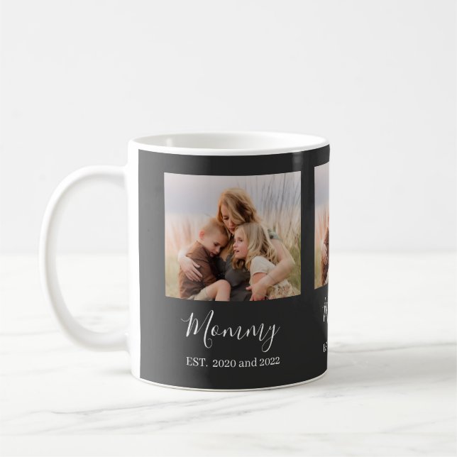 Mom Established Elegant Photo Script Black Kaffeetasse (Links)