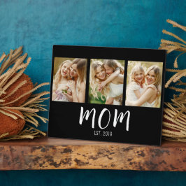 Mom Established Elegant Script Black 3 Photo  Fotoplatte