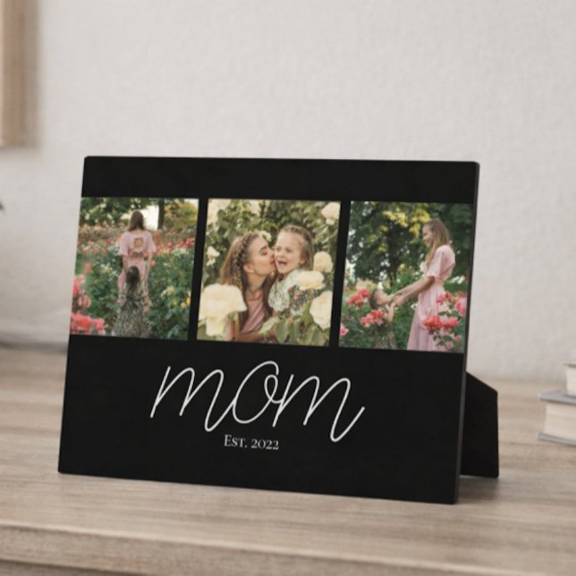 Mom Established Elegant Script Black 3 Photo  Fotoplatte (Von Creator hochgeladen)